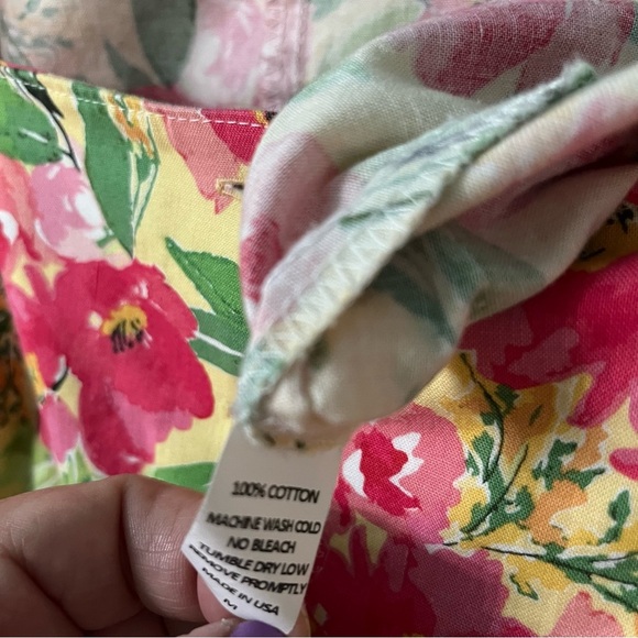 Recollections dress Medium Yellow pink floral Retro 50s womens 100% Cotton USA - Picture 11 of 11